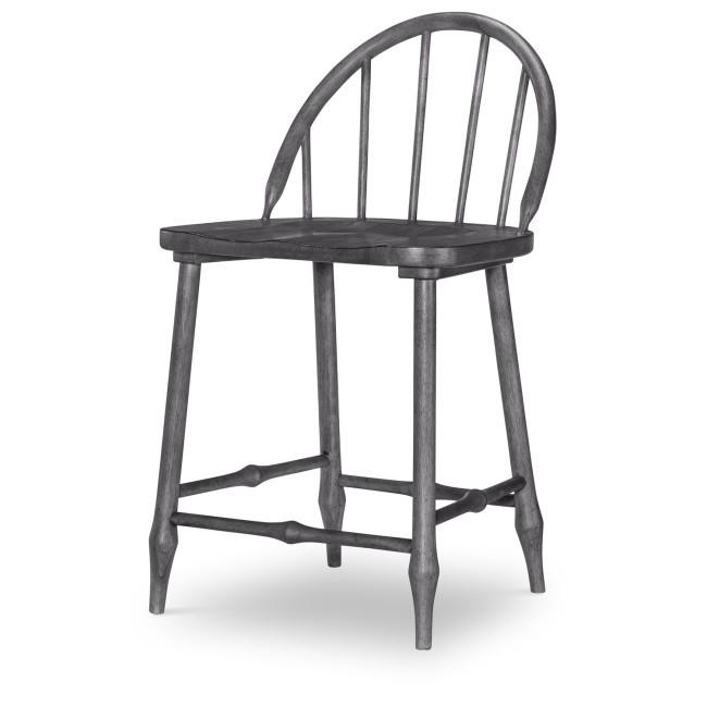 Vintage Market Kettle Black Windsor Counter Height Chair (Set of 2)