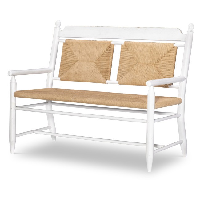 Vintage Market Picket Fence Rush Seat Bench
