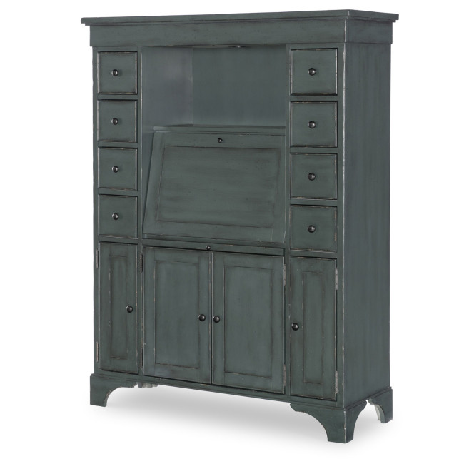 Vintage Market Mallard Green Secretary Cabinet