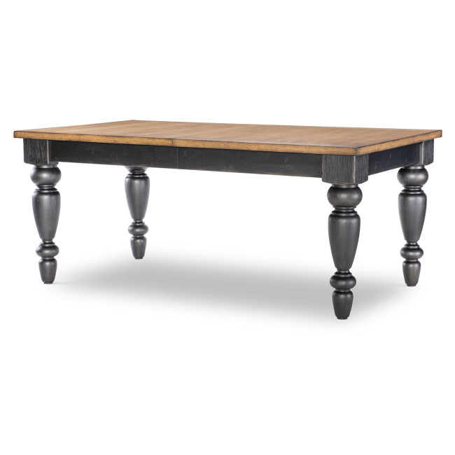 Vintage Market Kettle Black and Barnwood Oak Dining Table