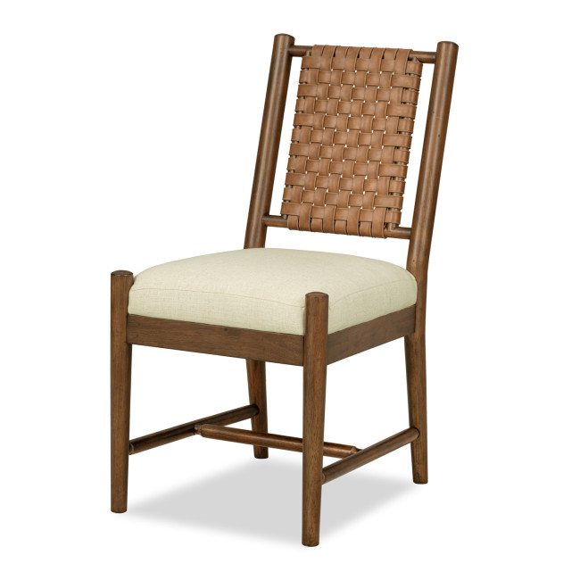 Lake House Pinecone Woven Back Side Chair (Set of 2)