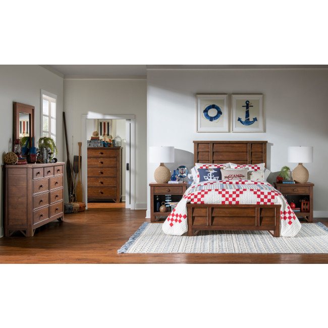 Lake House Pinecone Youth Louvered Panel Bedroom Set