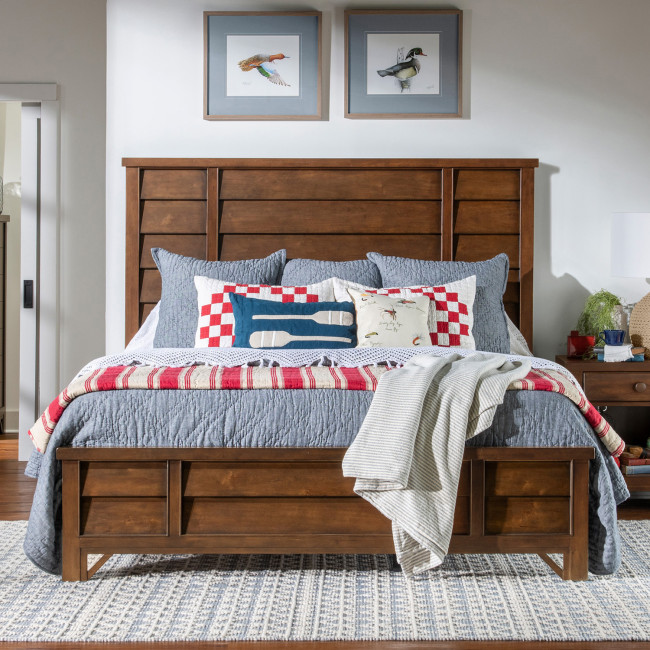 Lake House Pinecone Louvered Panel Bed