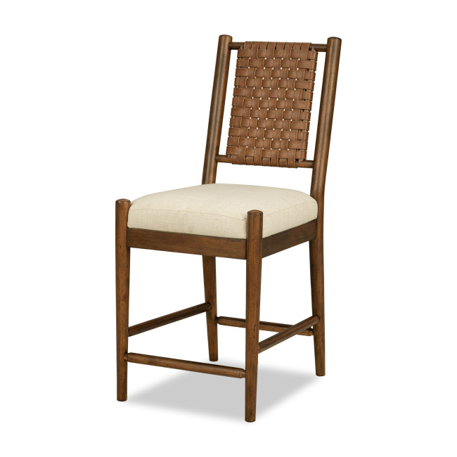 Lake House Pinecone Woven Back Counter Height Chair (Set of 2)