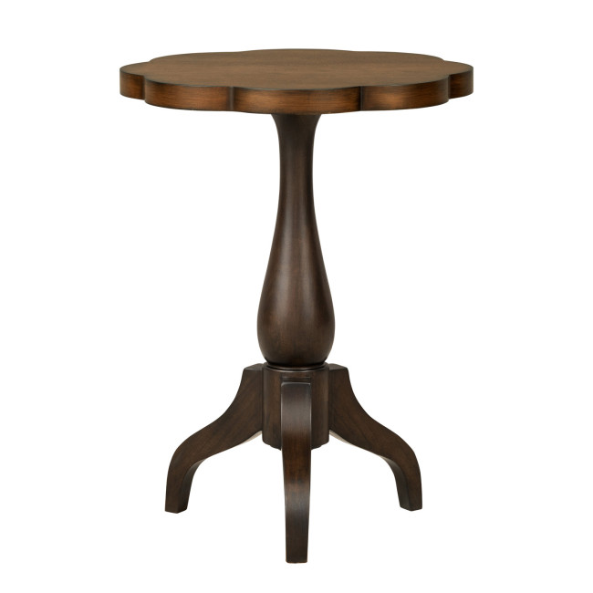 Lake House Pinecone and Dried Tobacco Round End Table