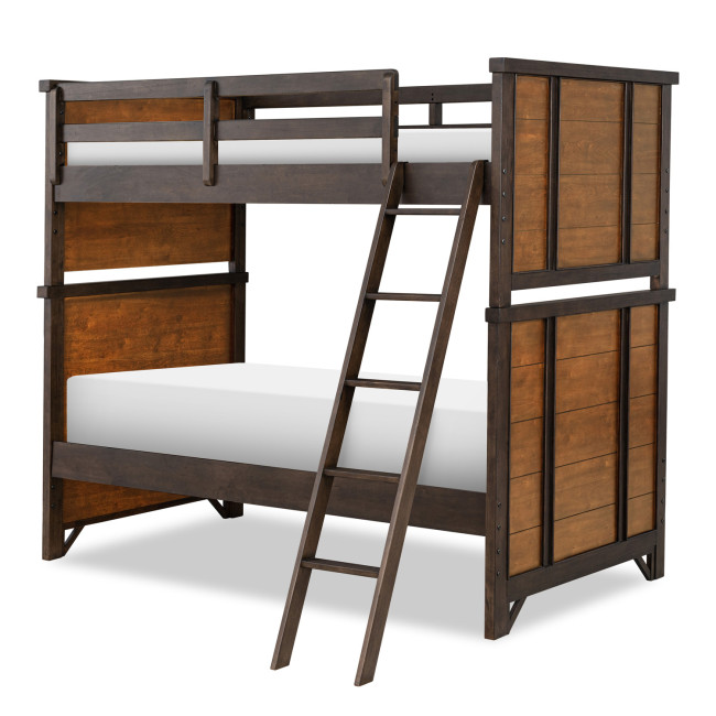 Lake House Pinecone and Dried Tobacco Twin over Twin Bunk Bed