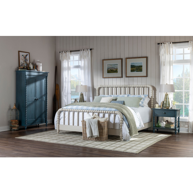 Lake House Sailcloth Jenny Lind Bedroom Set w/ Sea Glass Casegoods