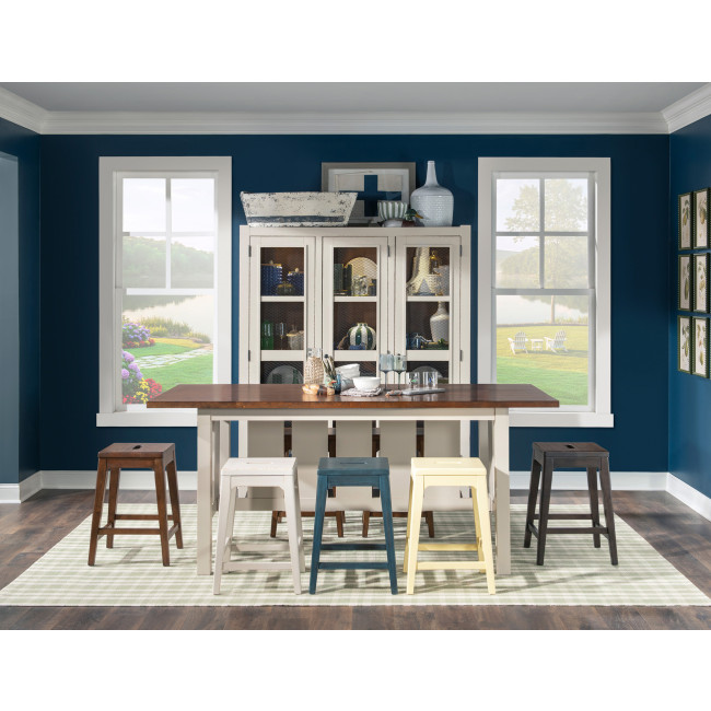 Lake House Sailcloth and Pinecone Counter Height Dining Room Set w/ Stool Choices