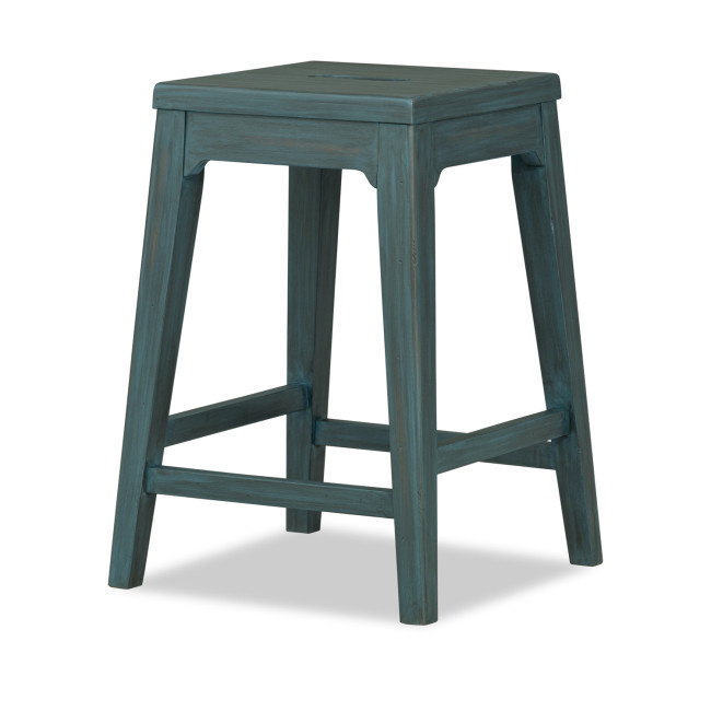 Lake House Sea Glass Counter Height Backless Stool (Set of 2)