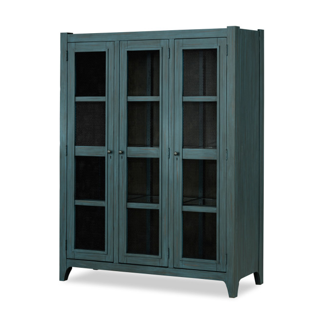 Lake House Sea Glass and Dried Tobacco Display Cabinet