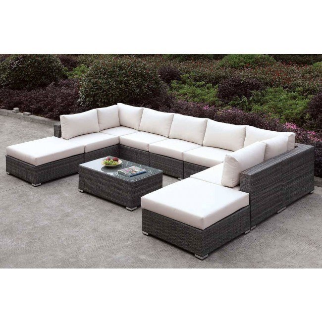 Somani Outdoor U Shaped Sectional Set Configuration 3 Furniture Of America Furniture Cart