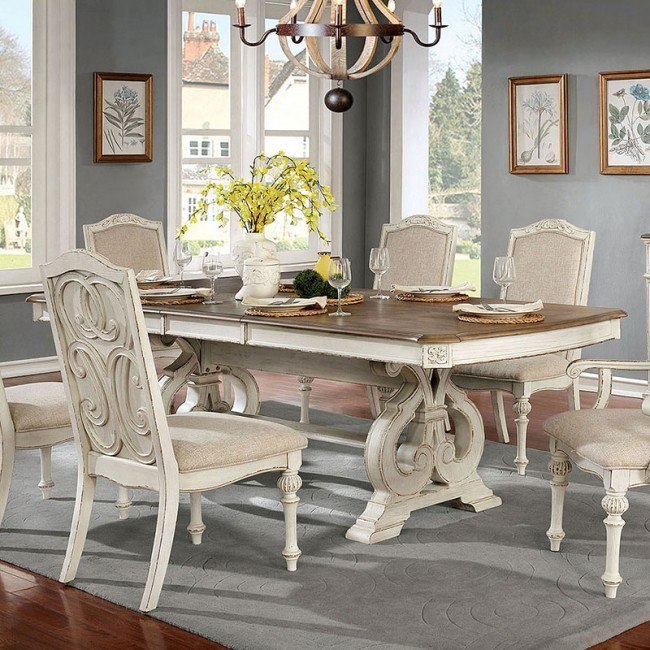 Antique white dining room set sale