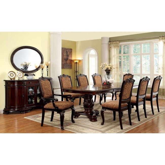 Bellagio Dining Room Set W Fabric Chairs Furniture Of America Furniture Cart