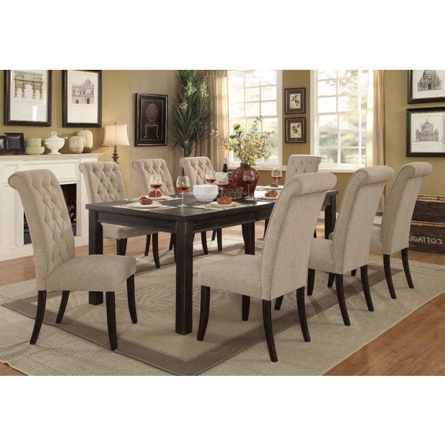 Dining table deals with beige chairs