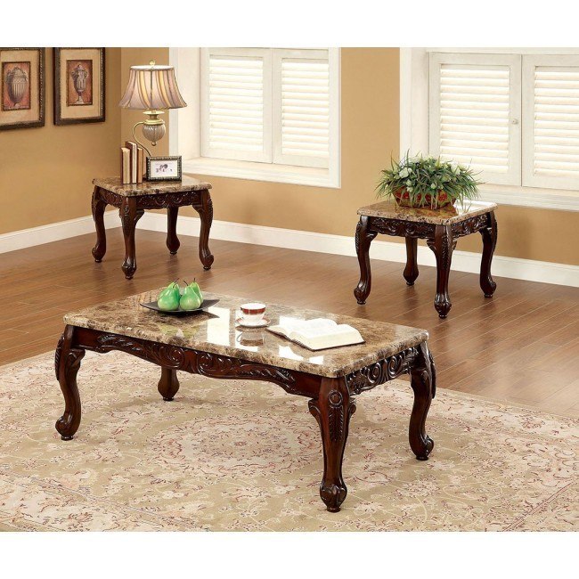 Marble 3 piece coffee table set outlet