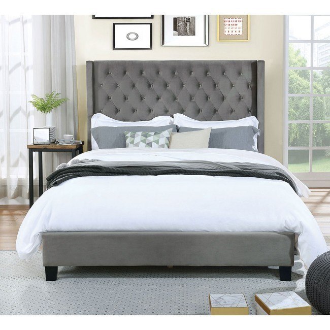 Ryleigh Gray Upholstered Bed Furniture Of America Furniture Cart