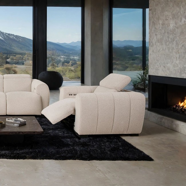 Thaddea Gellar Linen Power Recliner