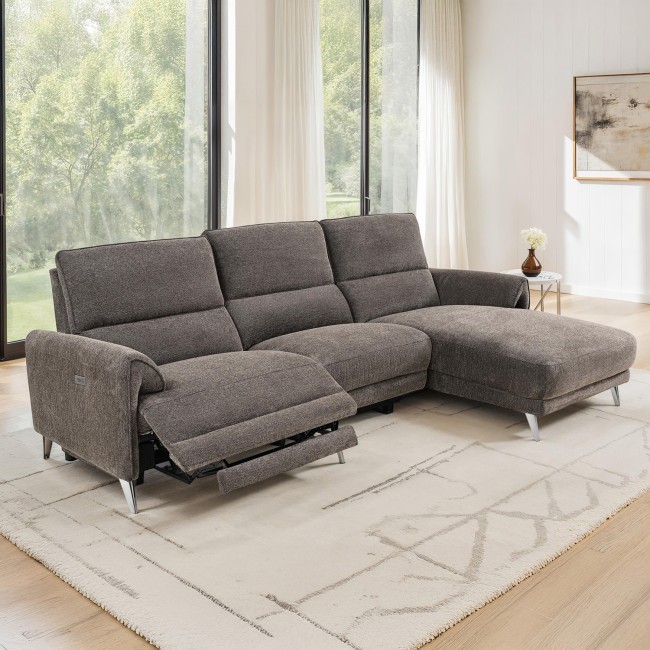 Brande Brown Right Chaise Power Reclining Sectional
