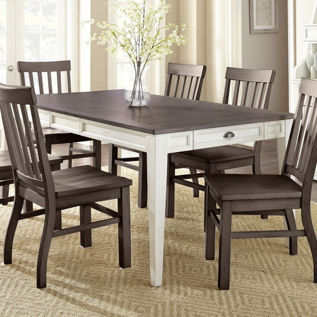 Dark oak dining table sales and chairs