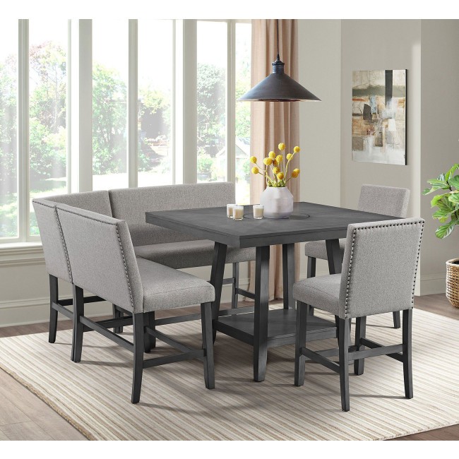 Seneca Counter Height Dining Set W Corner Bench Grey Elements Furniture Furniture Cart