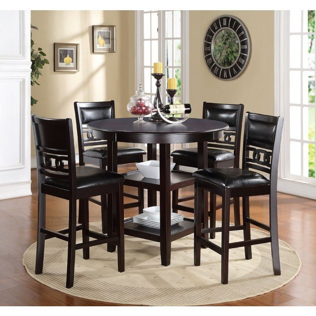 Gia 5-Piece Counter Height Dining Set (Ebony)