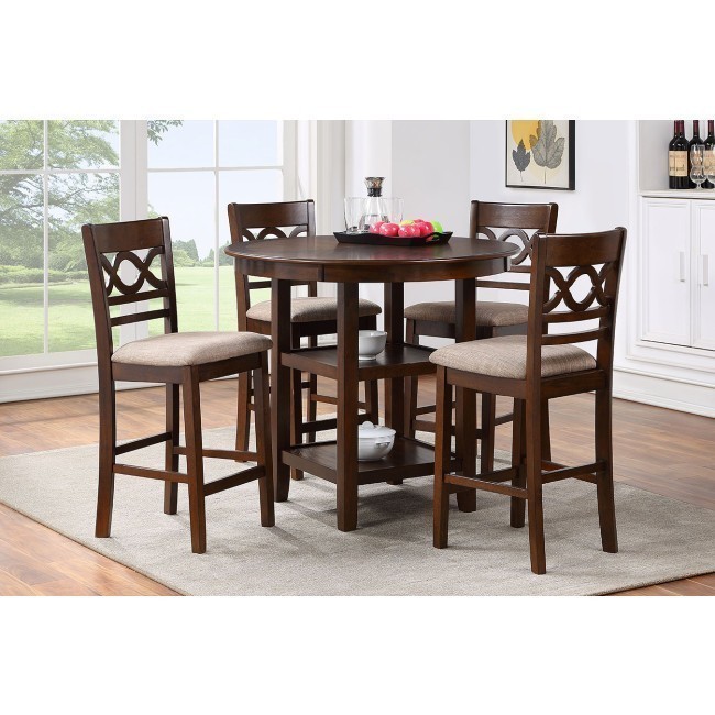 Cori Cherry 5-Piece Counter Height Dining Room Set