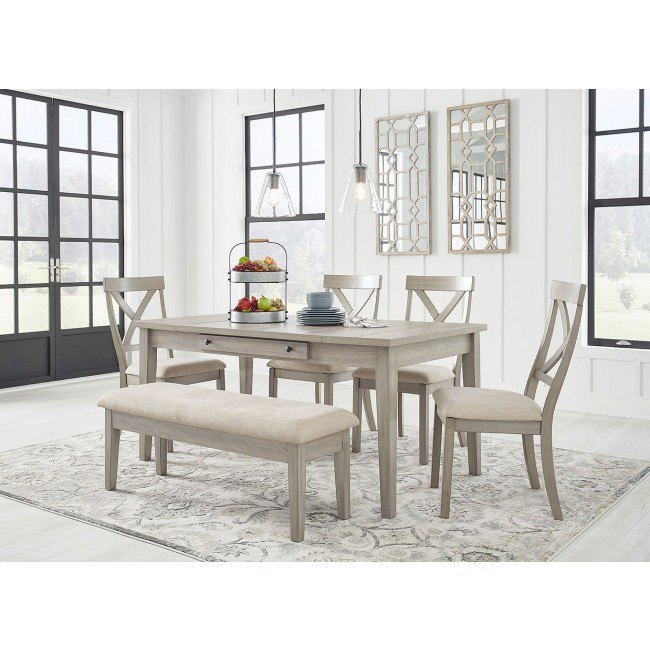 Parellen Storage Dining Room Set w Bench