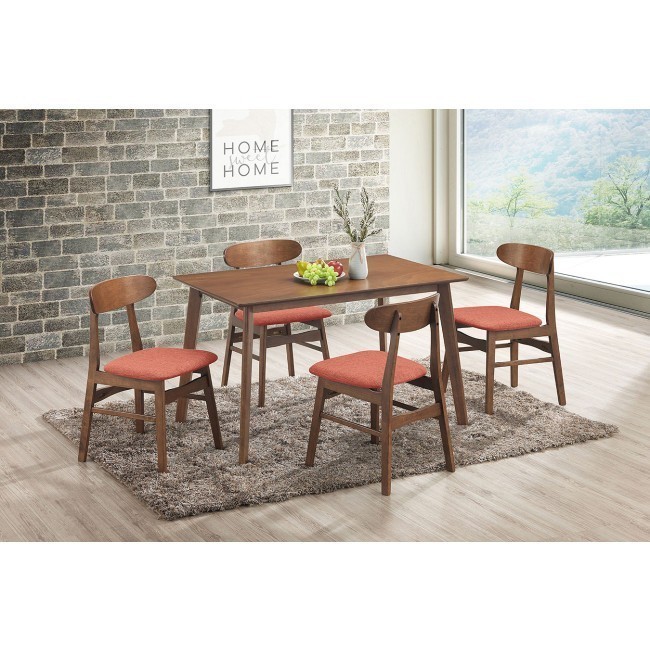 Morocco Dining Room Set w/ Orange Chairs
