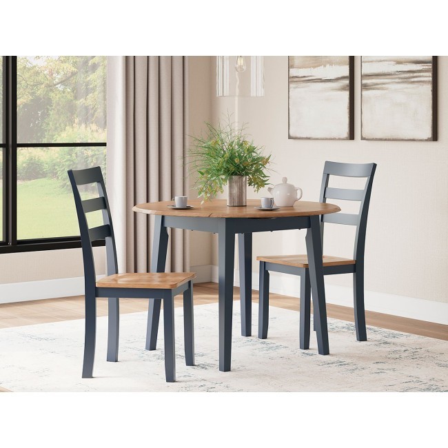 Gesthaven Drop Leaf Dining Room Set (Blue and Natural)