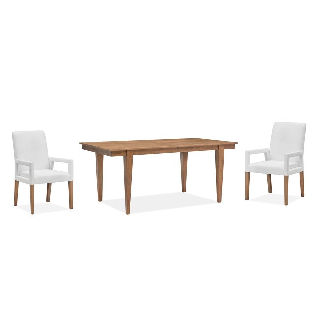 Lindon Dining Room Set w/ White Arm Chairs