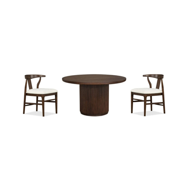 Whitmore Chestnut Brown Round Dining Room Set