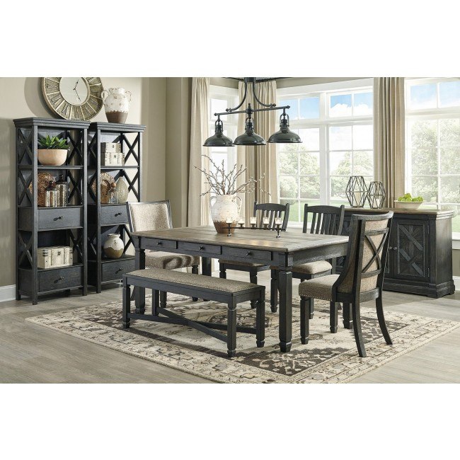Tyler Creek Rectangular Dining Set W/ Upholstered Chairs And