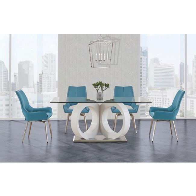 Turquoise dining table set sale
