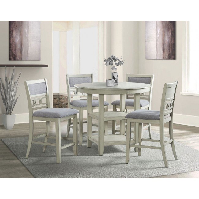 Tall white shop dining table set