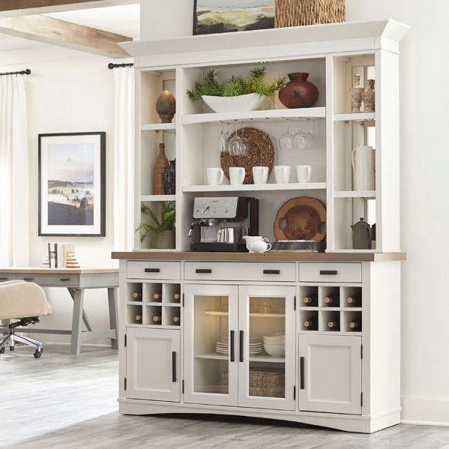 Modern farmhouse china hutch sales