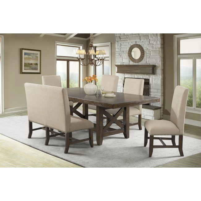 Franklin Dining Room Set W Upholstered Chairs And Settee Elements