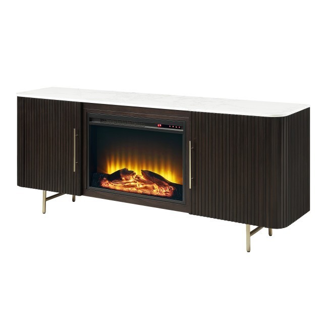 Clayten Server w/ Engineered Marble Top and Fireplace