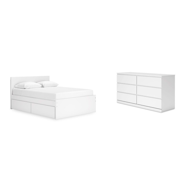 Onita Queen Panel Platform Bedroom Set w/ 1 Side Storage Bed
