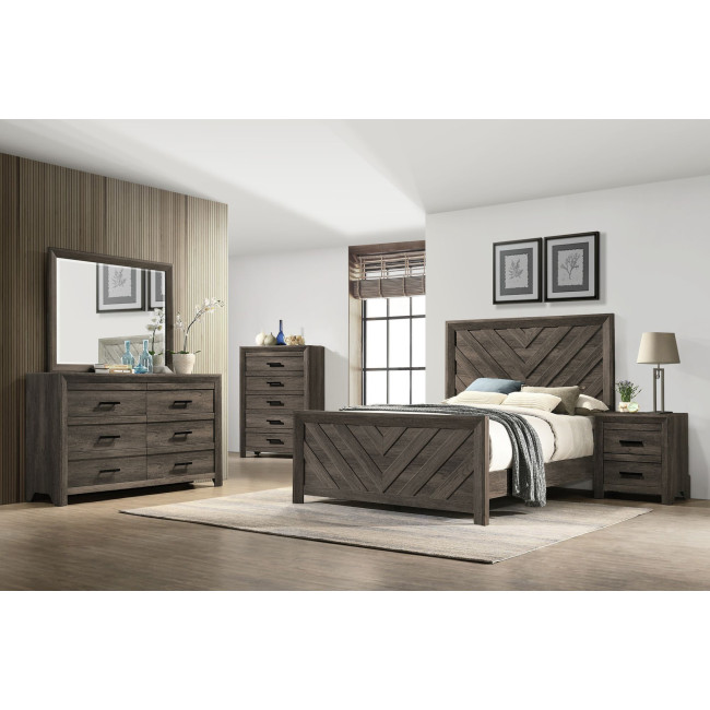 Eleanor Mocha Grey Panel Bedroom Set