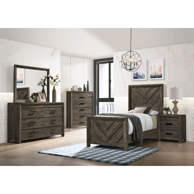Eleanor Mocha Grey Youth Panel Bedroom Set