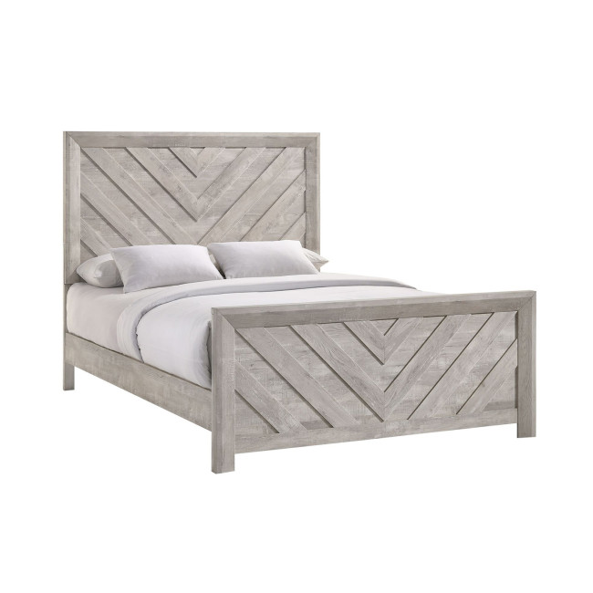 Eleanor Weathered White Panel Bed