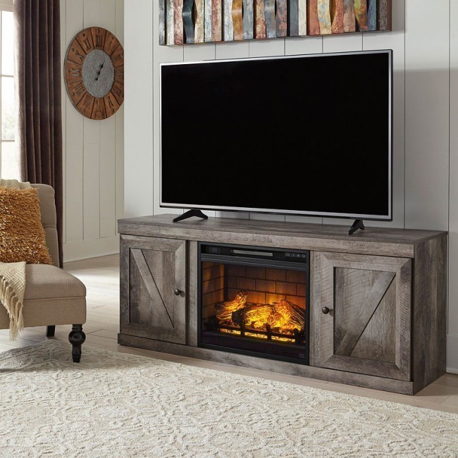 Wynnlow Large TV Stand w/ Fireplace