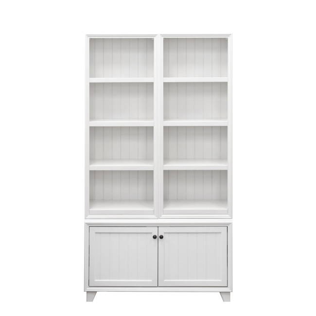 Fairfield White 86-inch Cabinet Bookcase