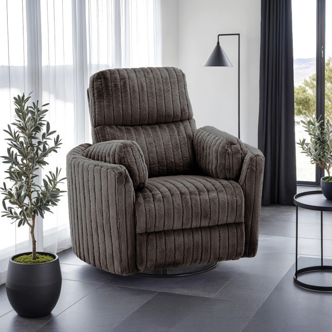 Belper Chocolate Brown Power Swivel Glider Recliner