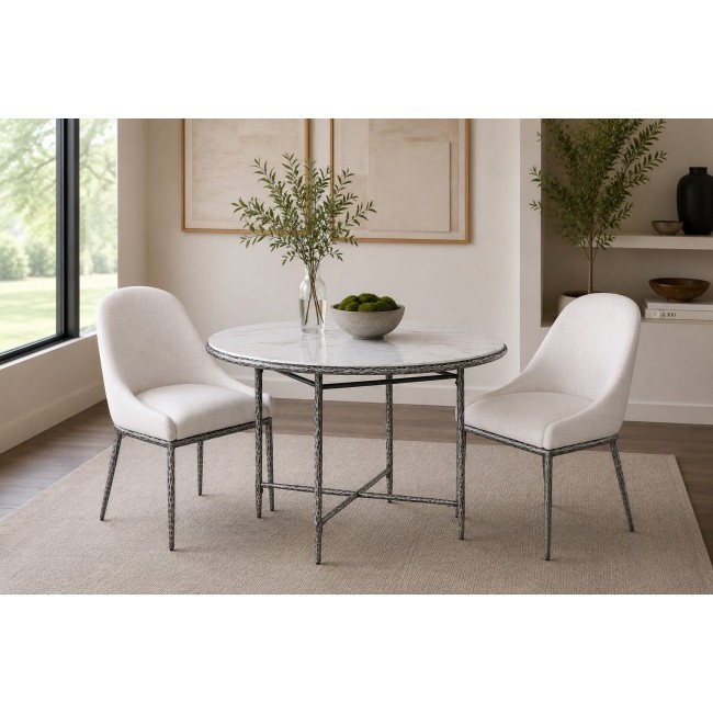 Balvi Gunmetal Round Dining Room Set