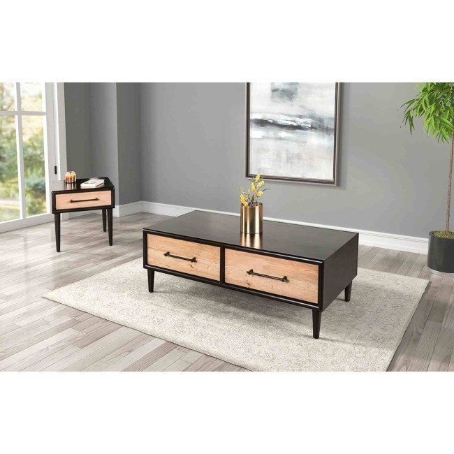 Lakeside Black and Natural Occasional Table Set