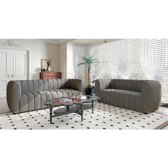 Aversa Living Room Set (Charcoal Gray)