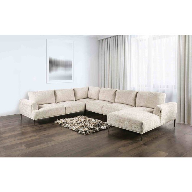 Gladbach Light Brown J-Shaped Sectional