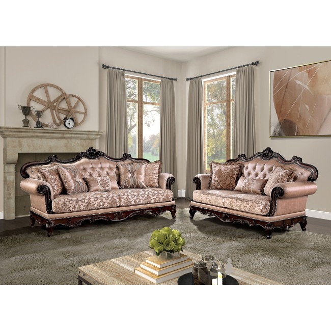 Veracruz Dark Cherry and Light Brown Living Room Set