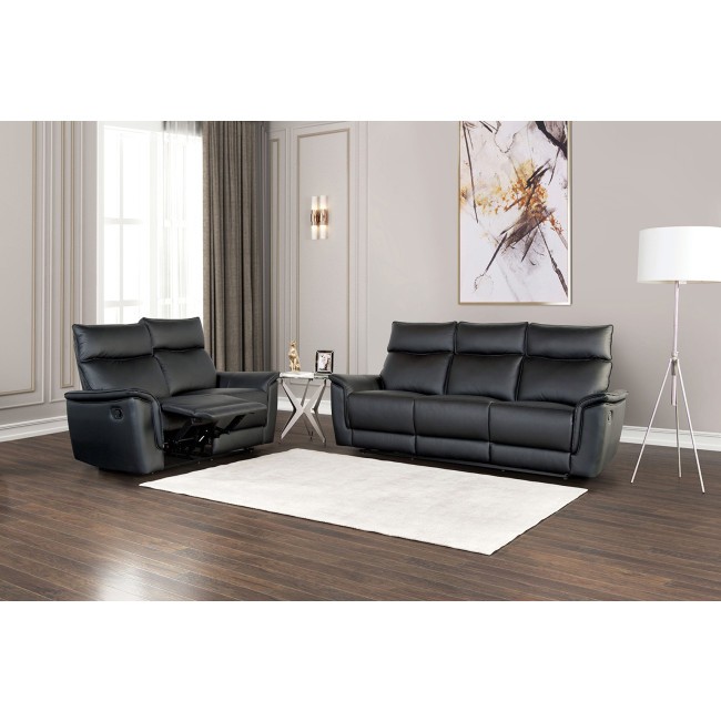 Bienne Black Reclining Living Room Set